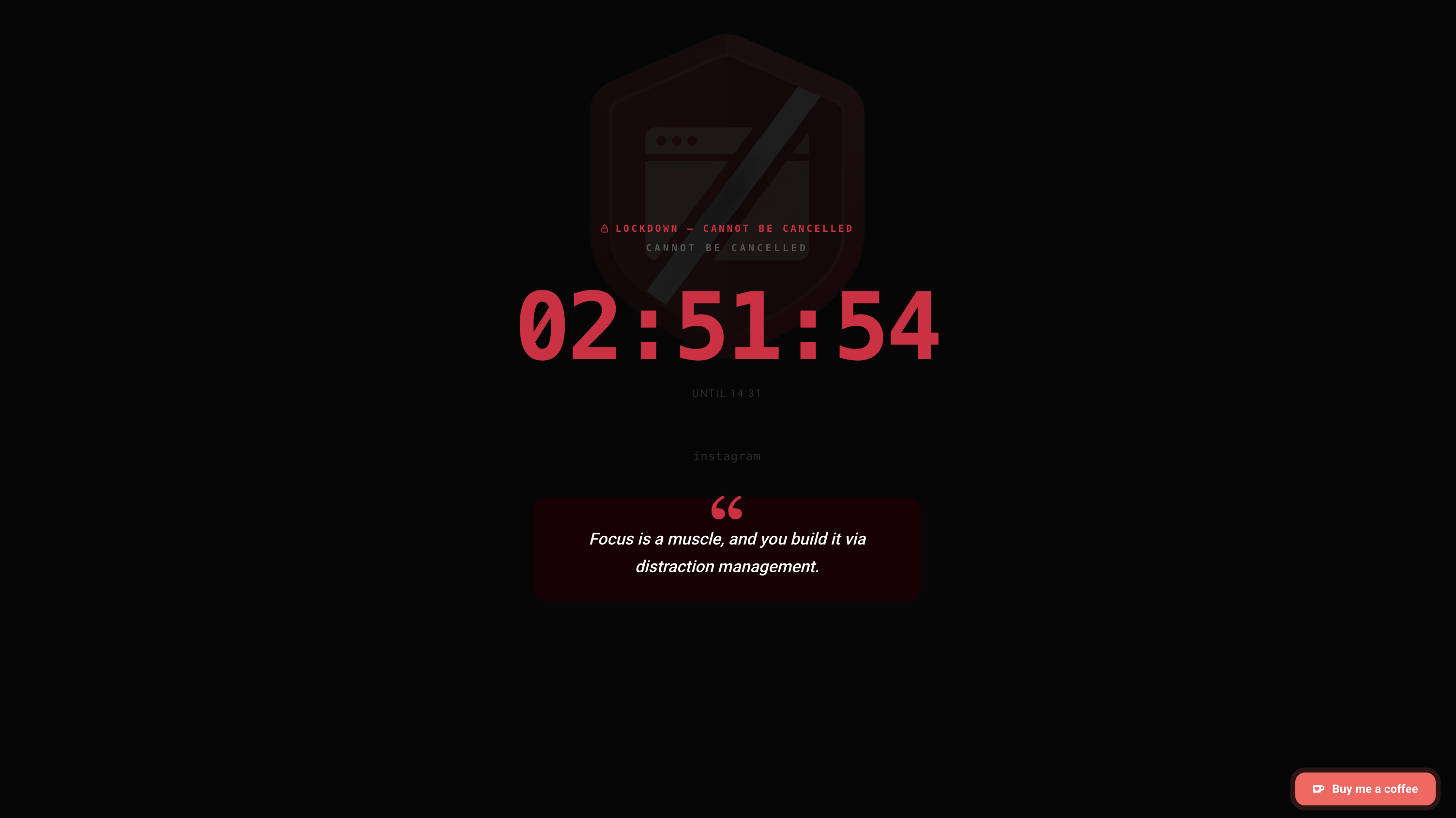 Focus Keeper — blocked lockdown page